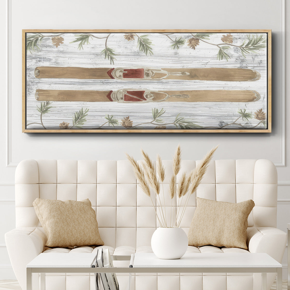 Pinecone Lodge Collection D - Floater Framed Canvas Print