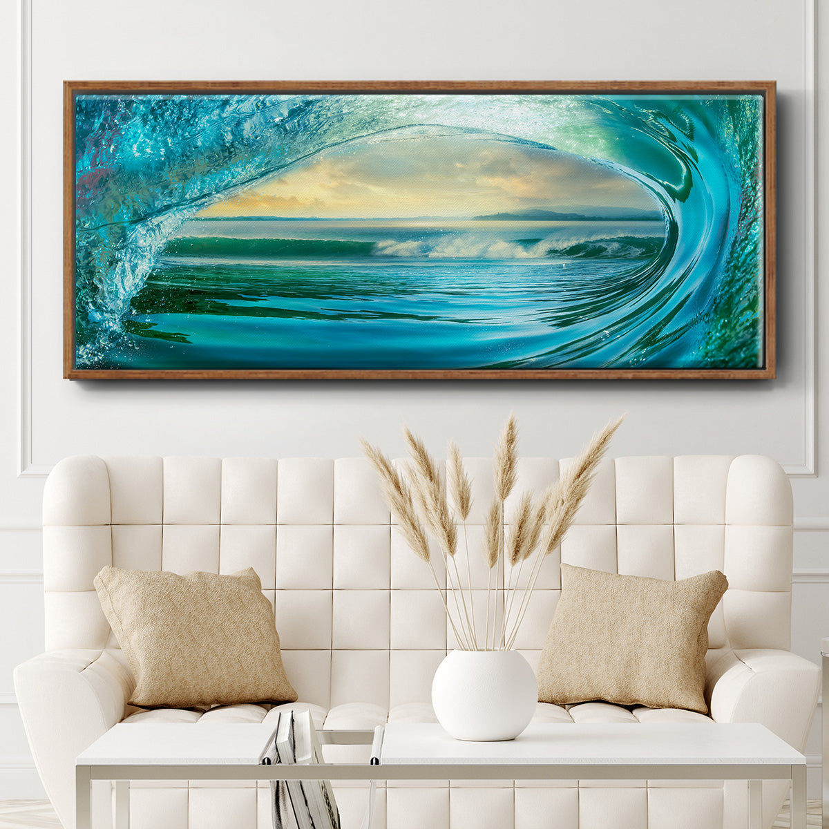 Big Wave - Floater Framed Canvas Print