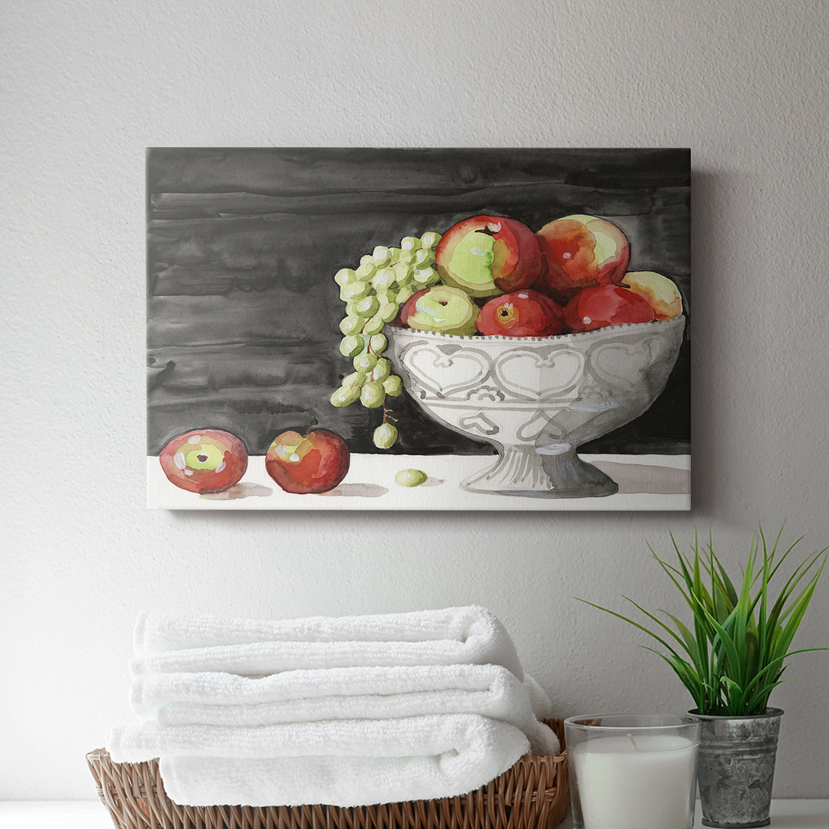 Watercolor Fruit Bowl I - Canvas Art Print