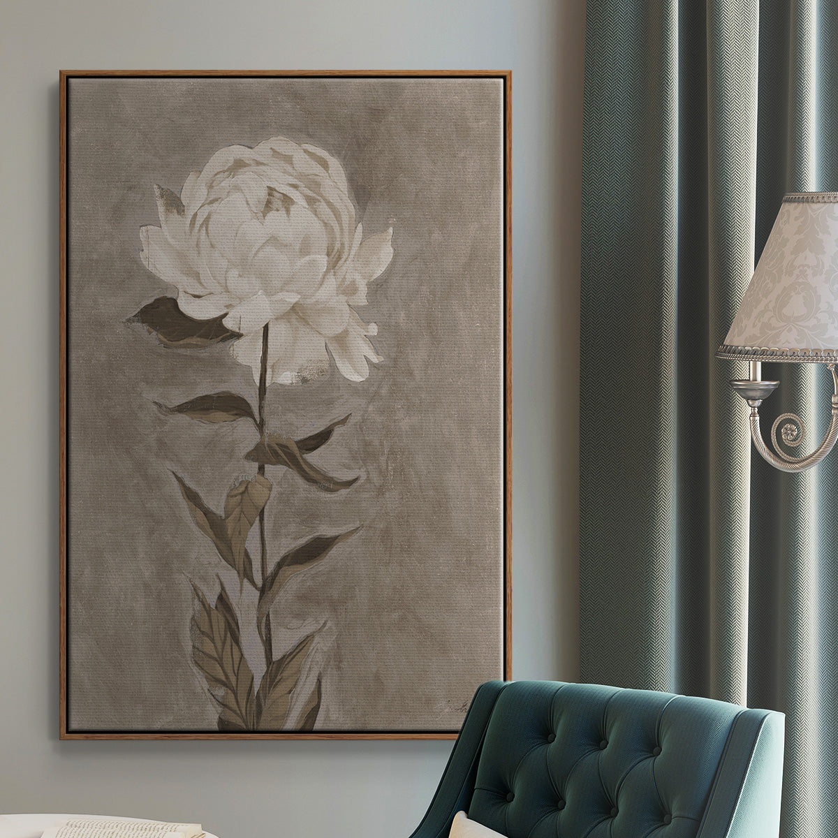 Pretty as a Peony I - Framed Premium Gallery Wrapped Canvas L Frame - Ready to Hang