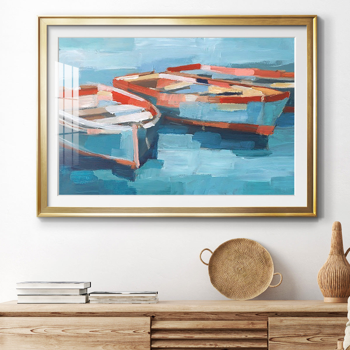 Primary Boats II - Modern Framed Art Print