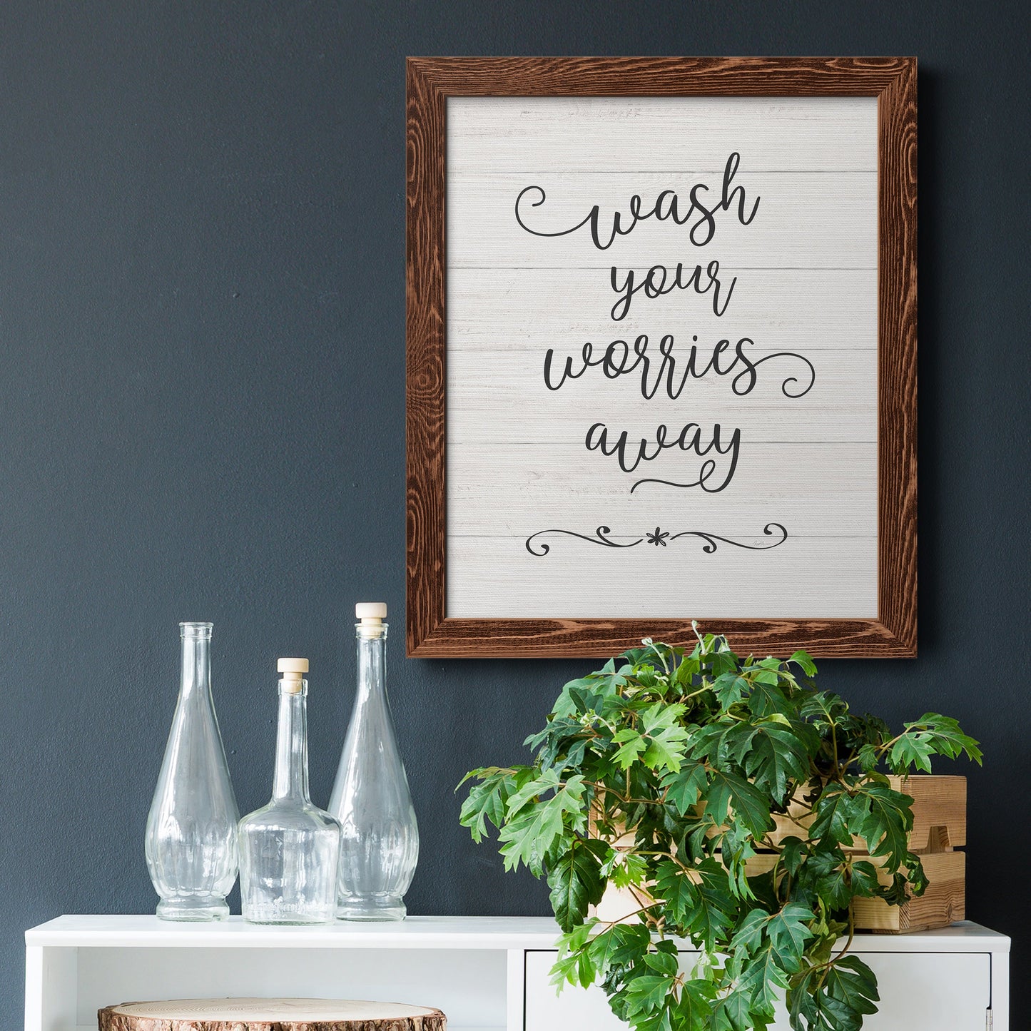 Wash Worries - Premium Canvas Framed in Barnwood - Ready to Hang