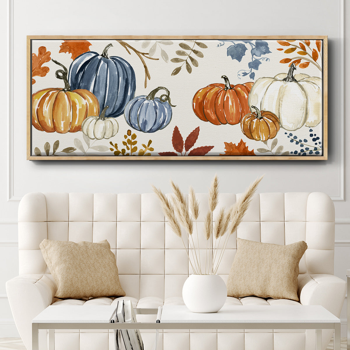 Autumn Pumpkins - Floater Framed Canvas Print