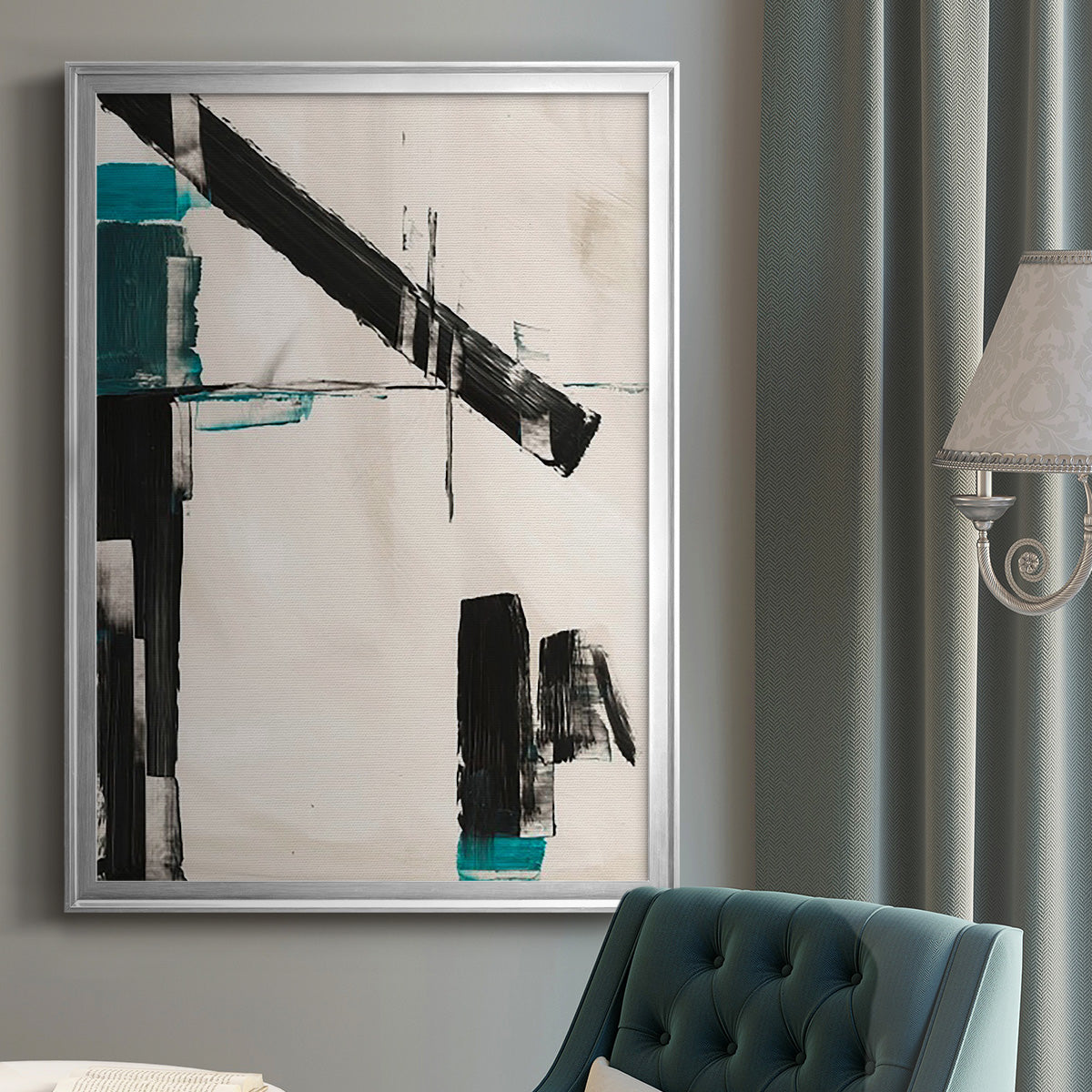 Geometry Notes III - Modern Framed Canvas Print