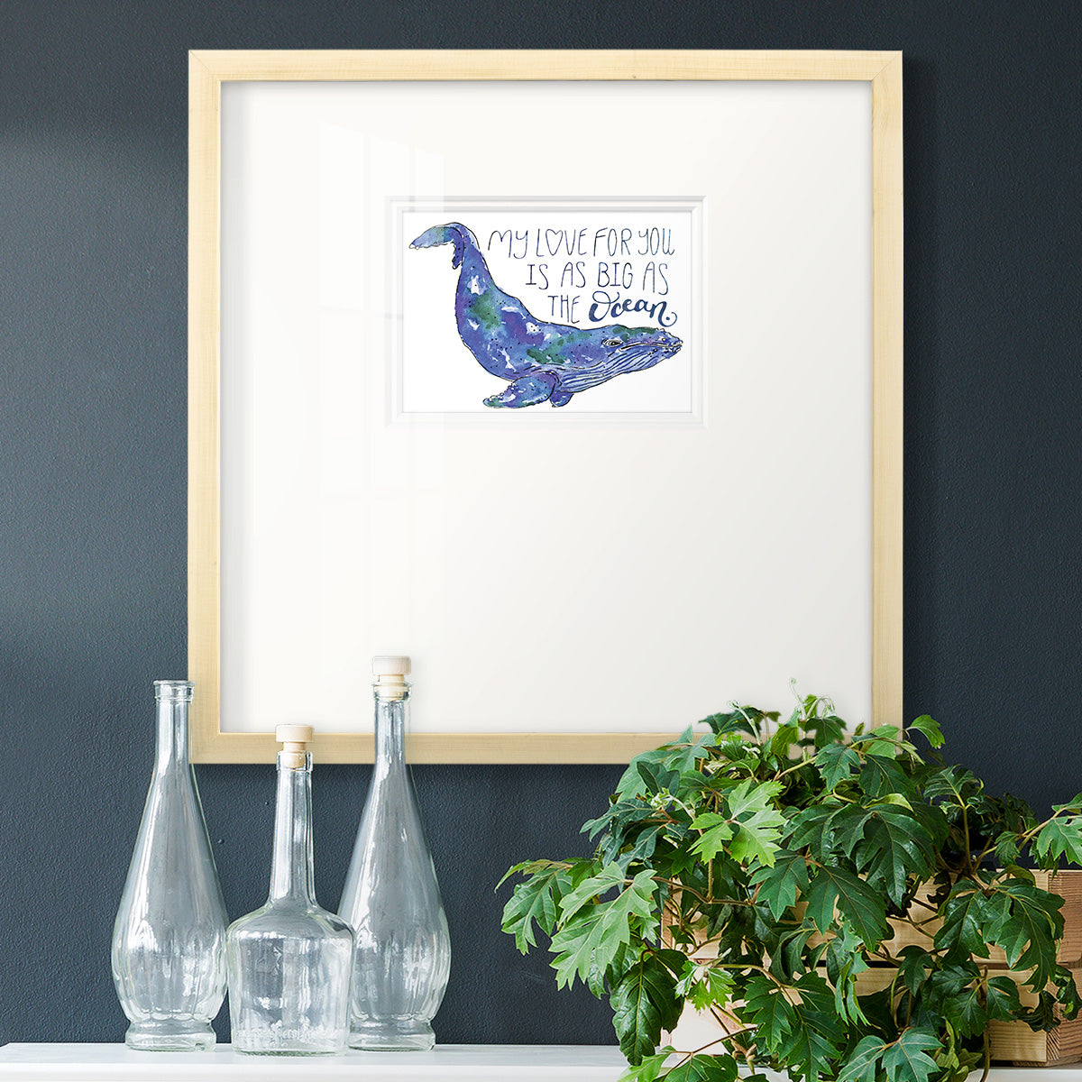 Whale Love II Premium Framed Print Double Matboard