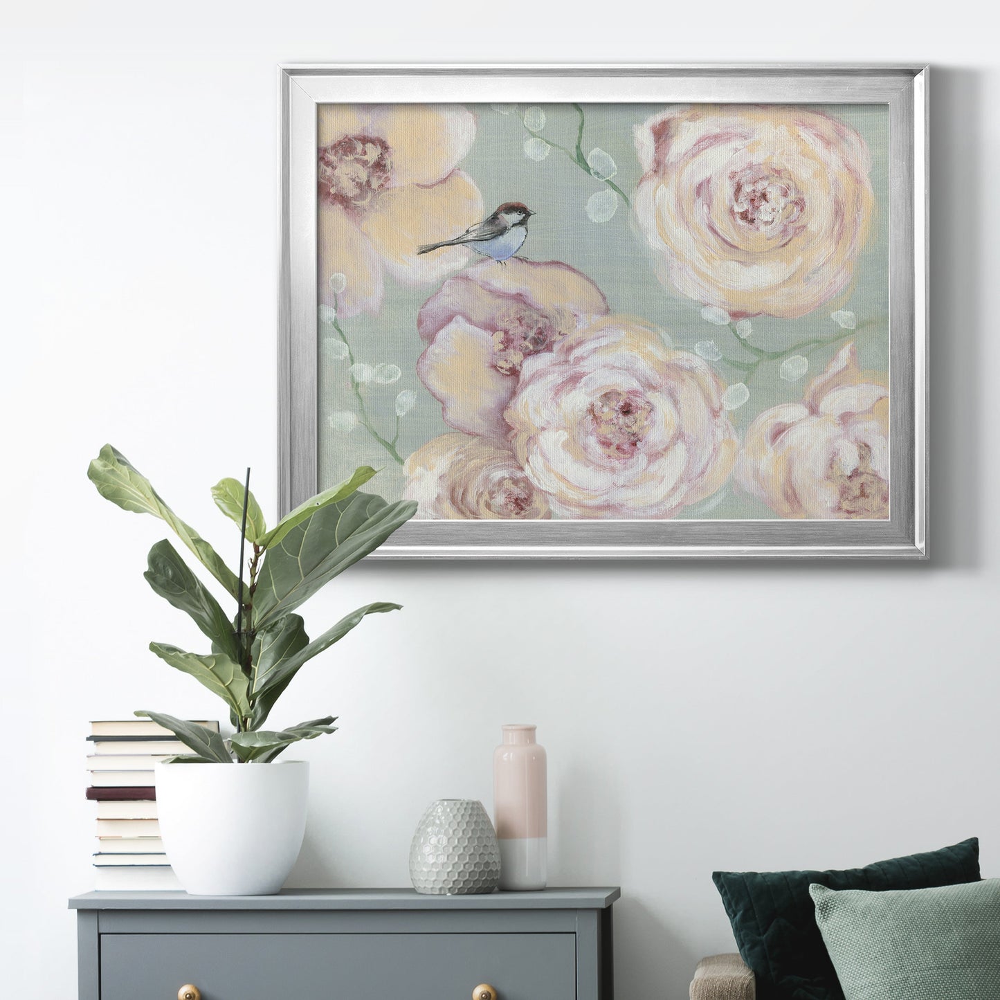 Blush Melody - Modern Framed Canvas Print
