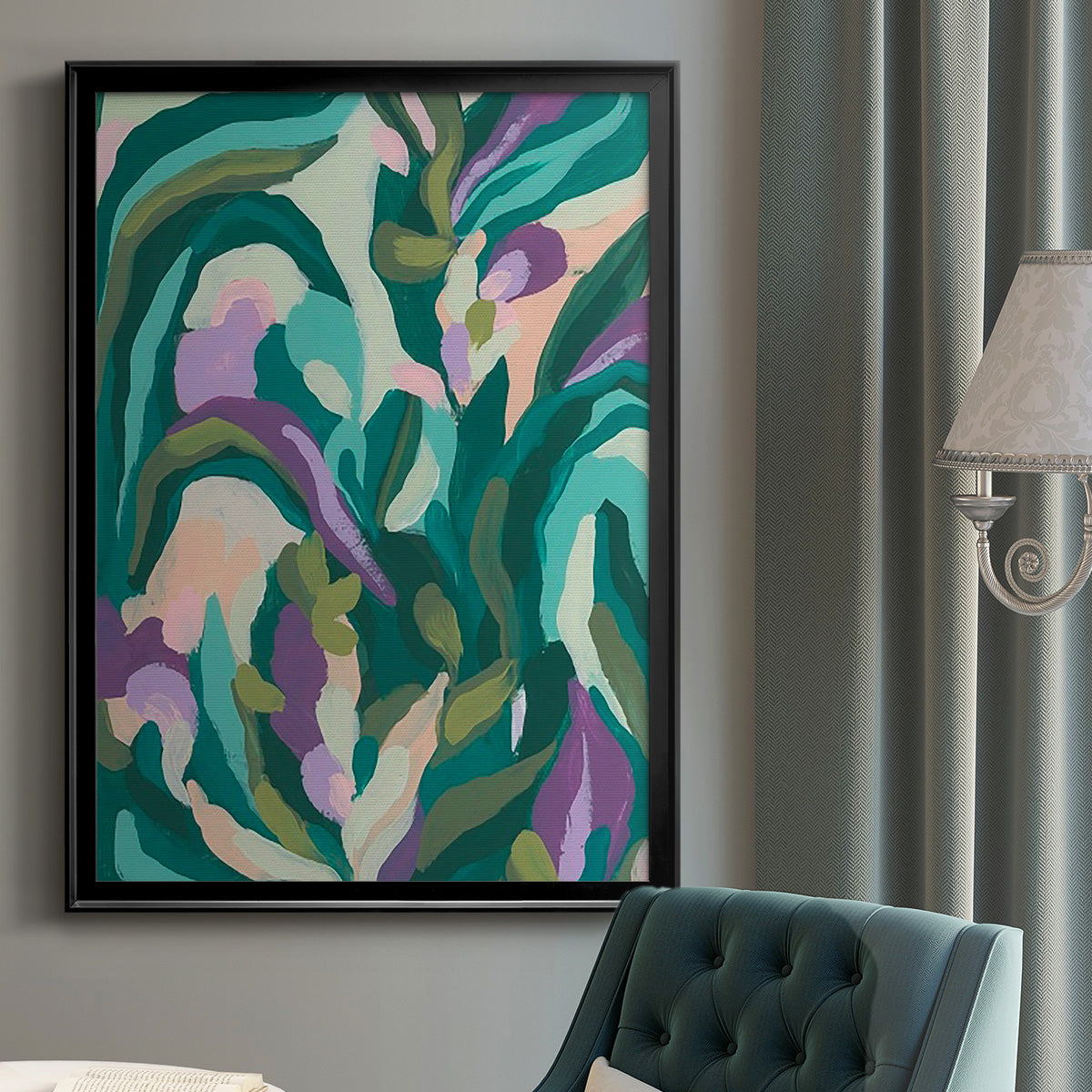 Jungle Wave I - Modern Framed Canvas Print