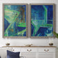 Geometric in Cool VII - Premium Framed Canvas 2 Piece Set - Ready to Hang