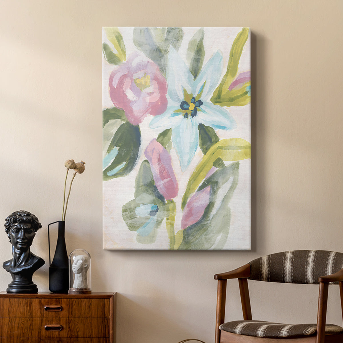 Floral Breeze Fresco I - Canvas Art Print