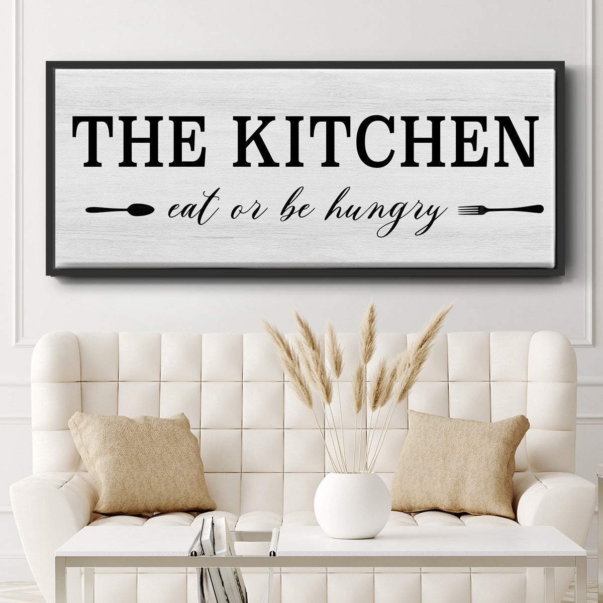 Eat Or Be Hungry - Floater Framed Canvas Print