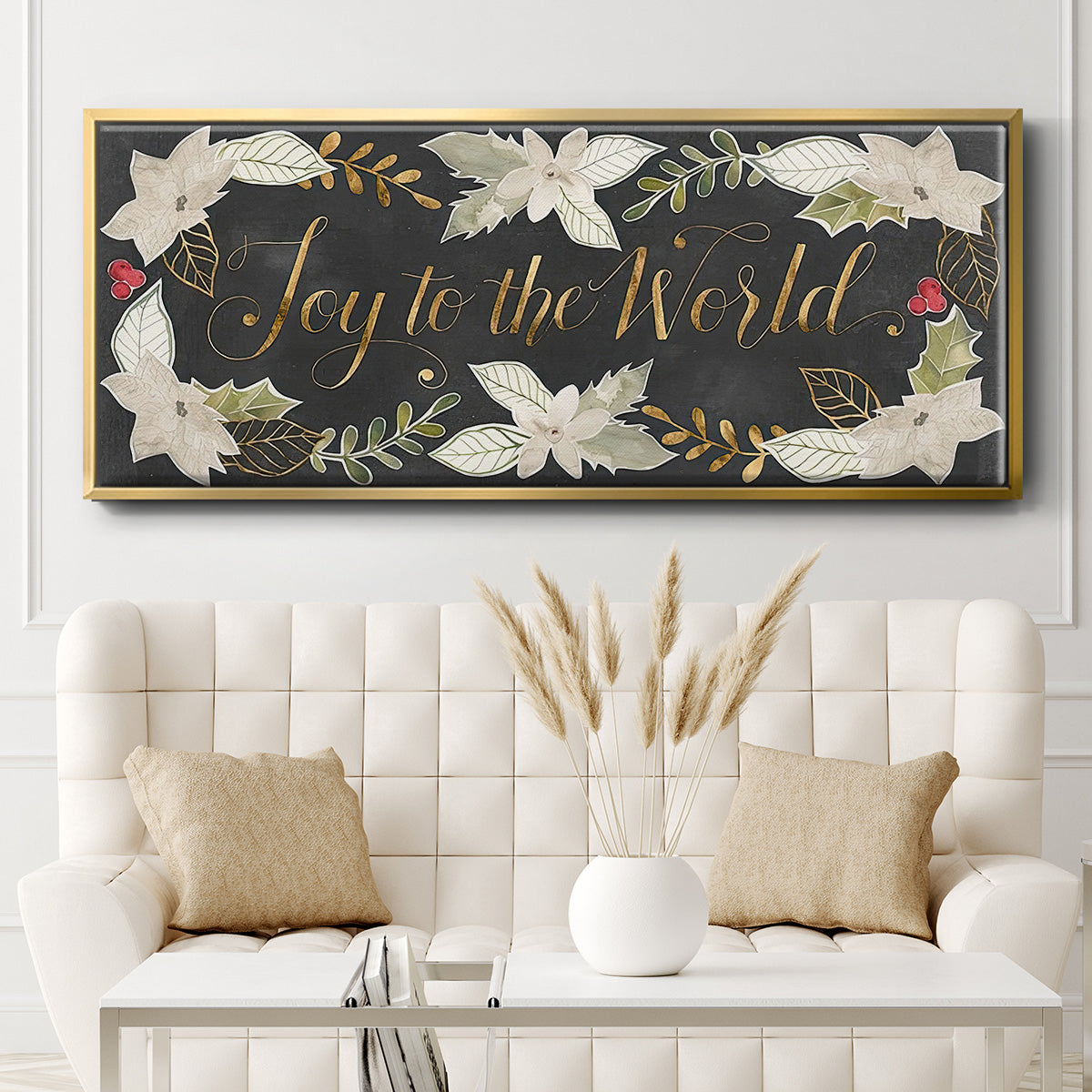 Gilded Christmas Collection D - Floater Framed Canvas Print