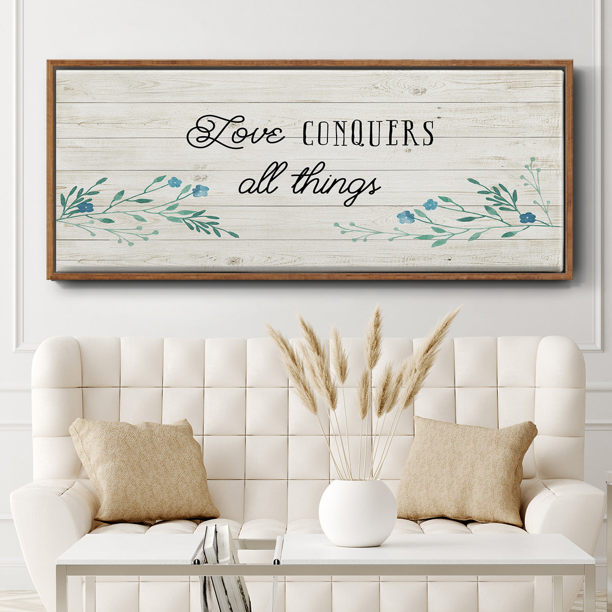 Floral Love - Floater Framed Canvas Print