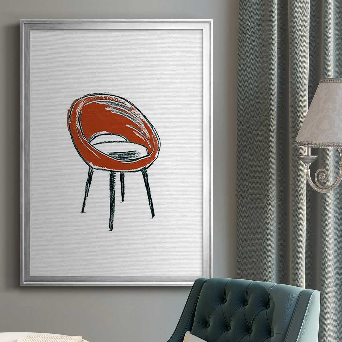 Take a Seat V - Modern Framed Canvas Print