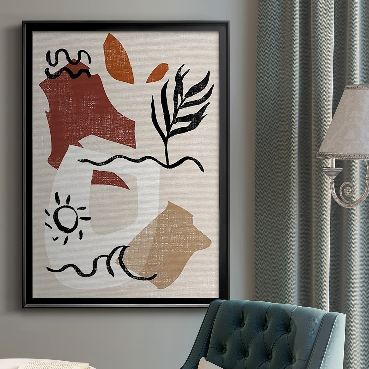 Soft Palms IV - Modern Framed Canvas Print