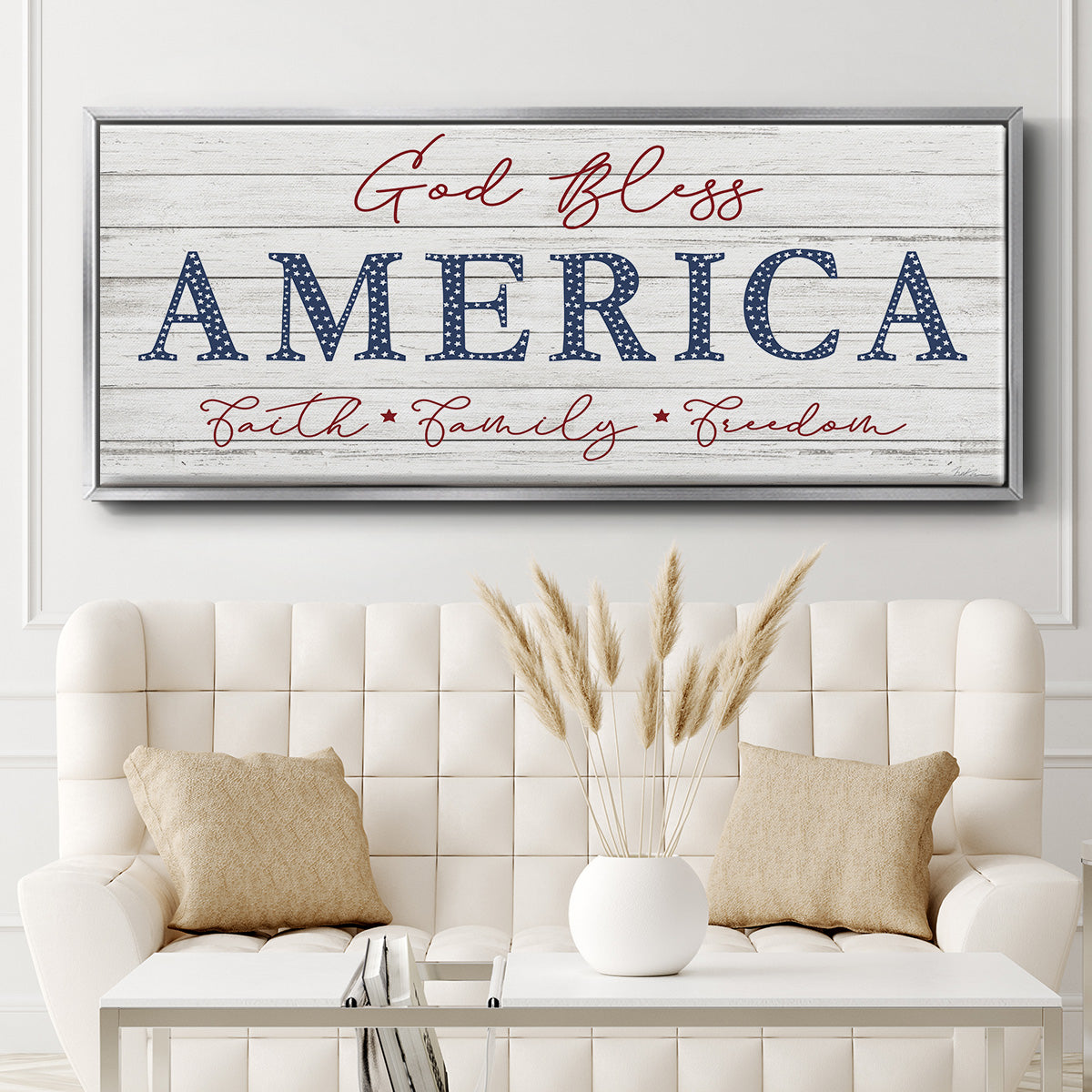 God Bless America - Floater Framed Canvas Print