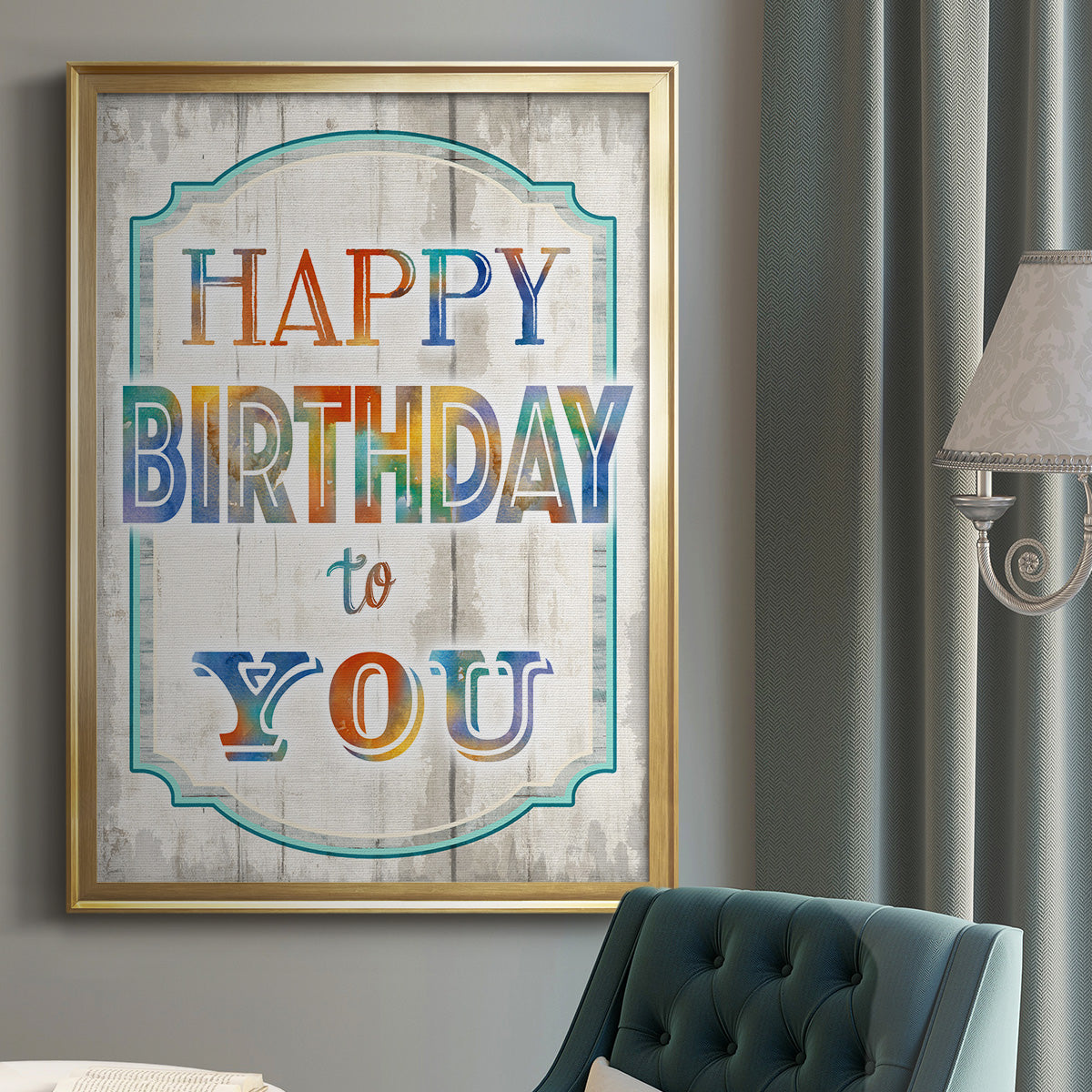 Happy Birthday to You - Modern Framed Canvas Print