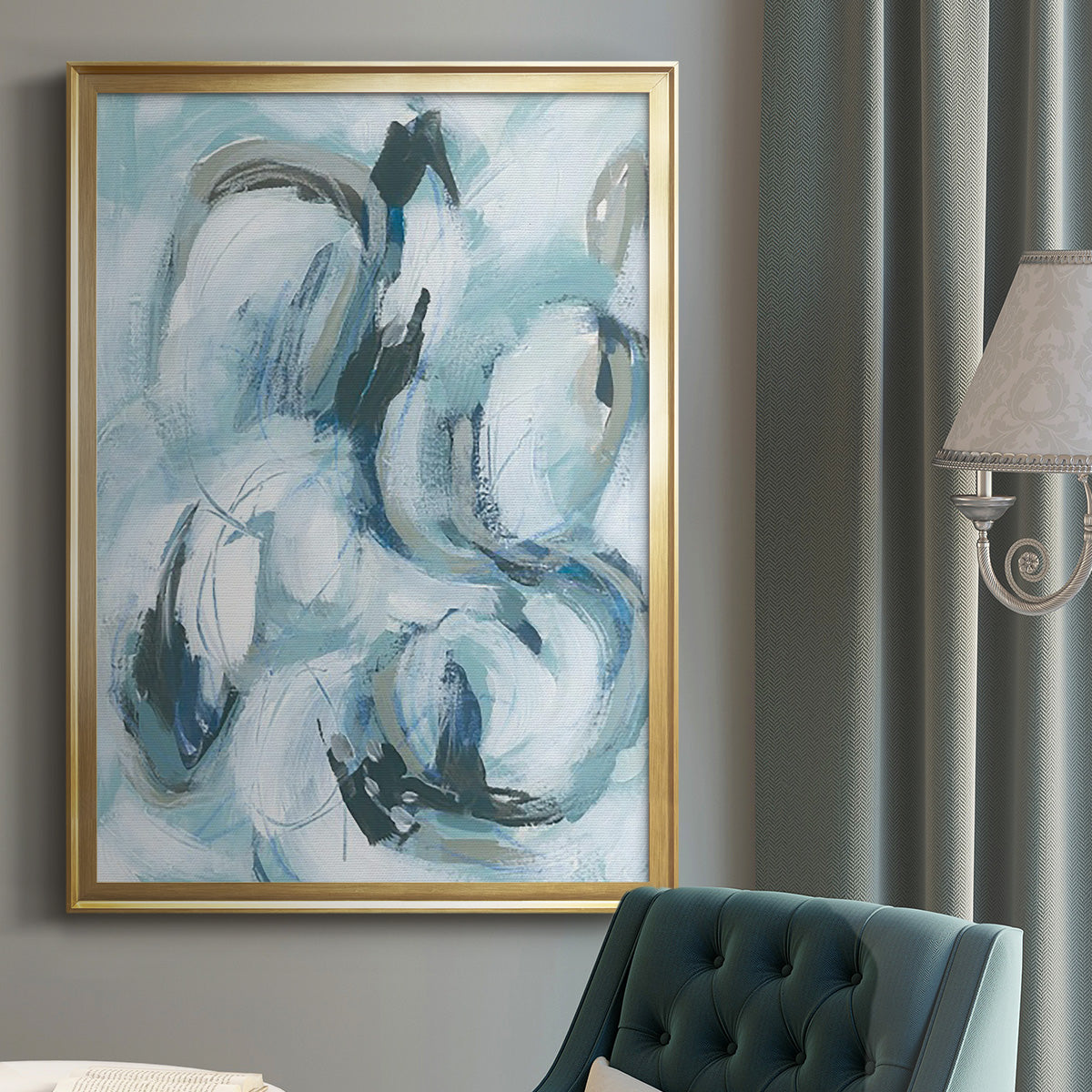 Fluid Receptor II - Modern Framed Canvas Print