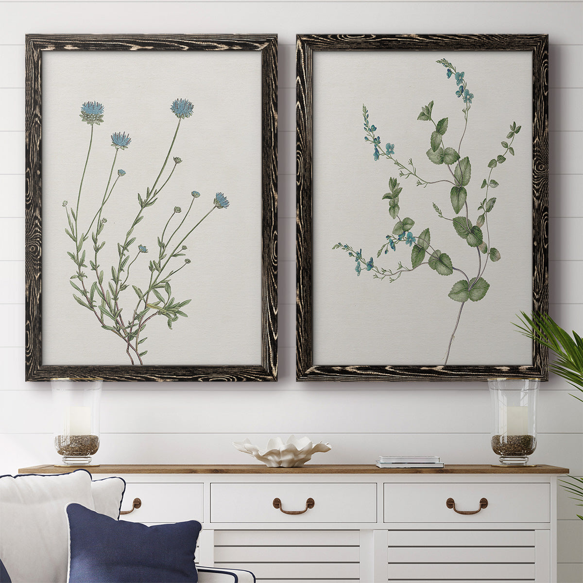 Blue Wispy I - Premium Framed Canvas 2 Piece Set - Ready to Hang