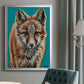 Teal Fox - Modern Framed Canvas Print