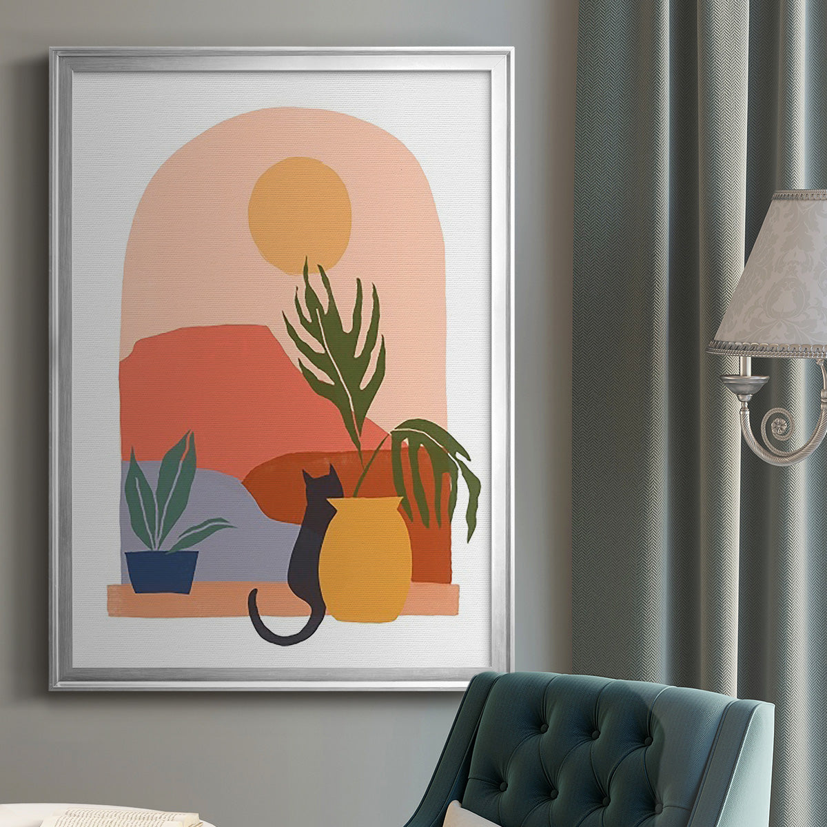 Paper Scene I - Modern Framed Canvas Print