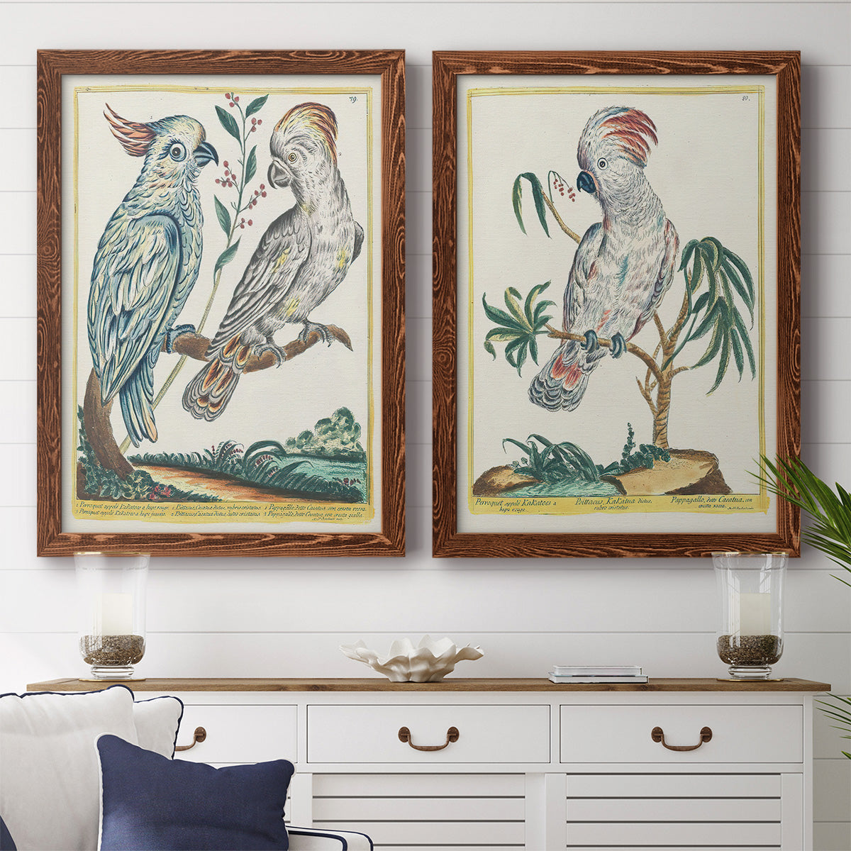 Pastel Birds I - Premium Framed Canvas 2 Piece Set - Ready to Hang