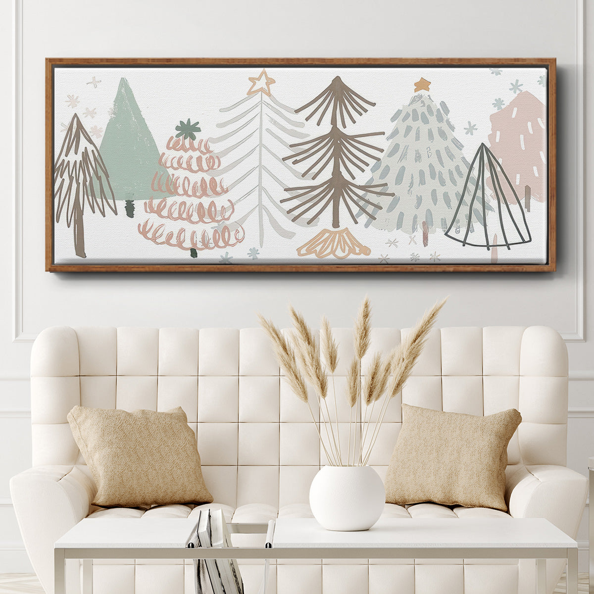 Christmas Tree Sketchbook - Floater Framed Canvas Print