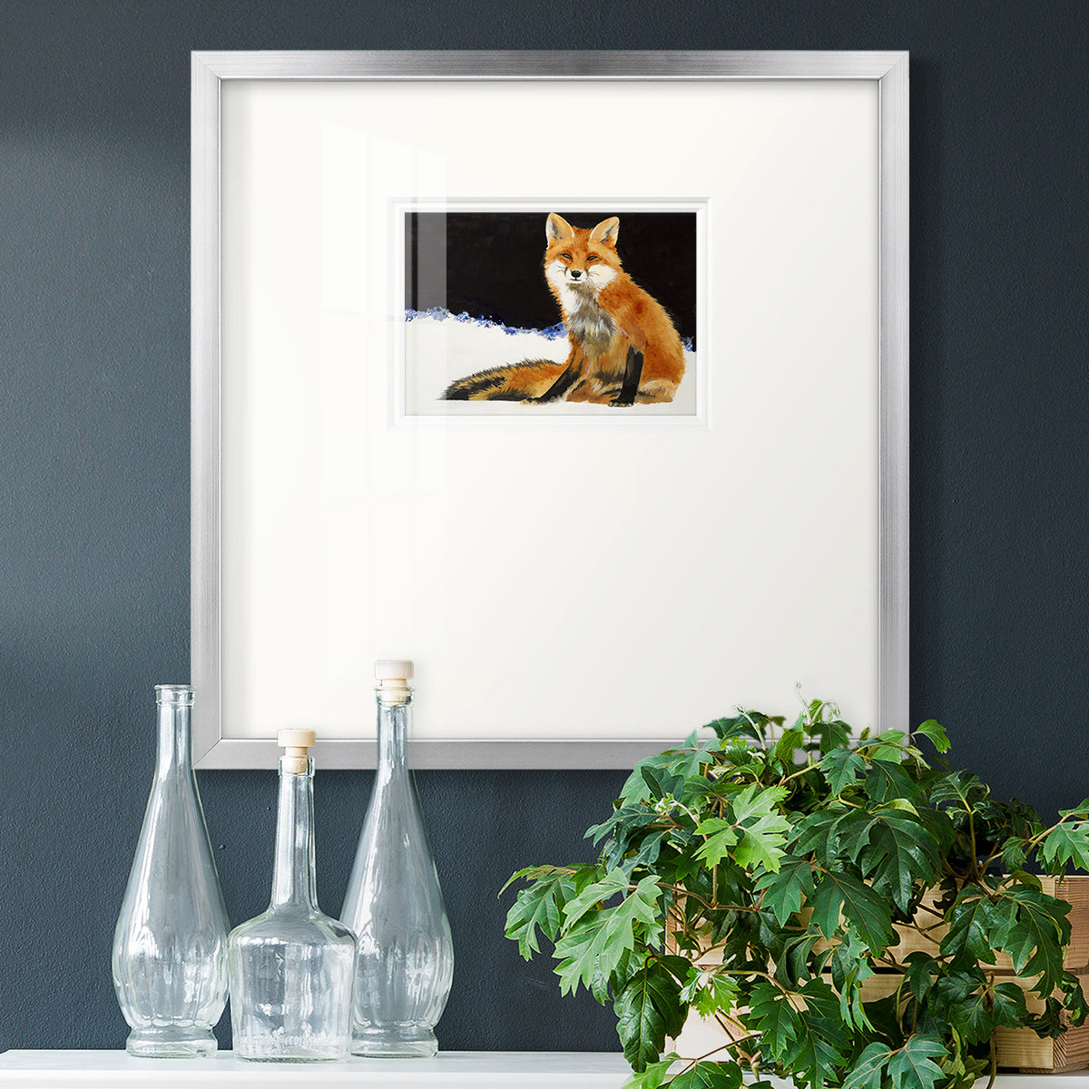 Fox- Premium Framed Print Double Matboard