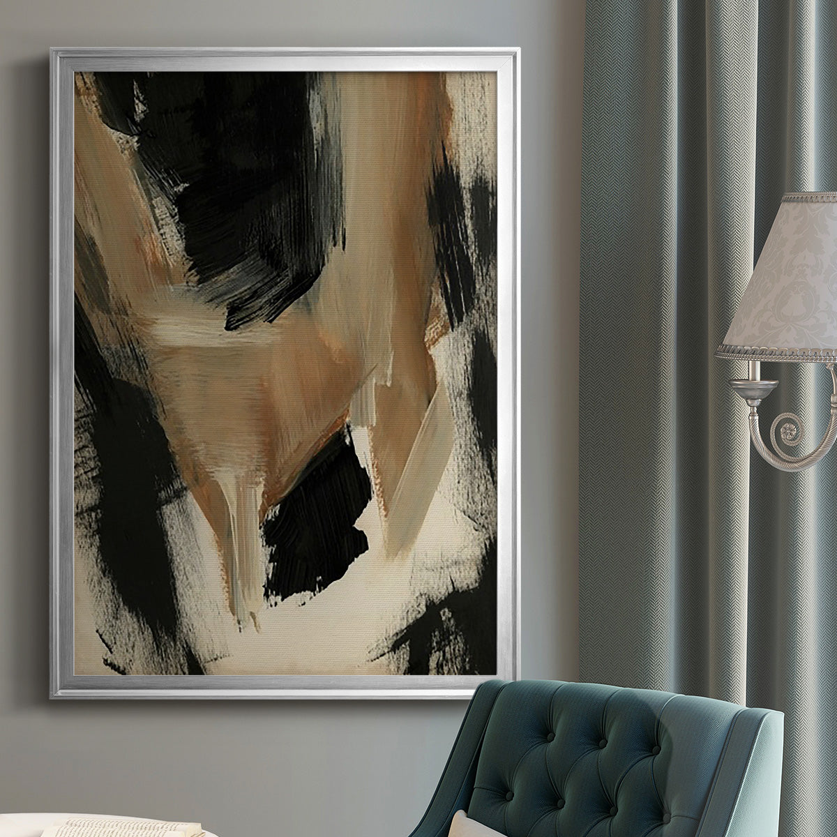 Baked Paintstrokes II - Modern Framed Canvas Print