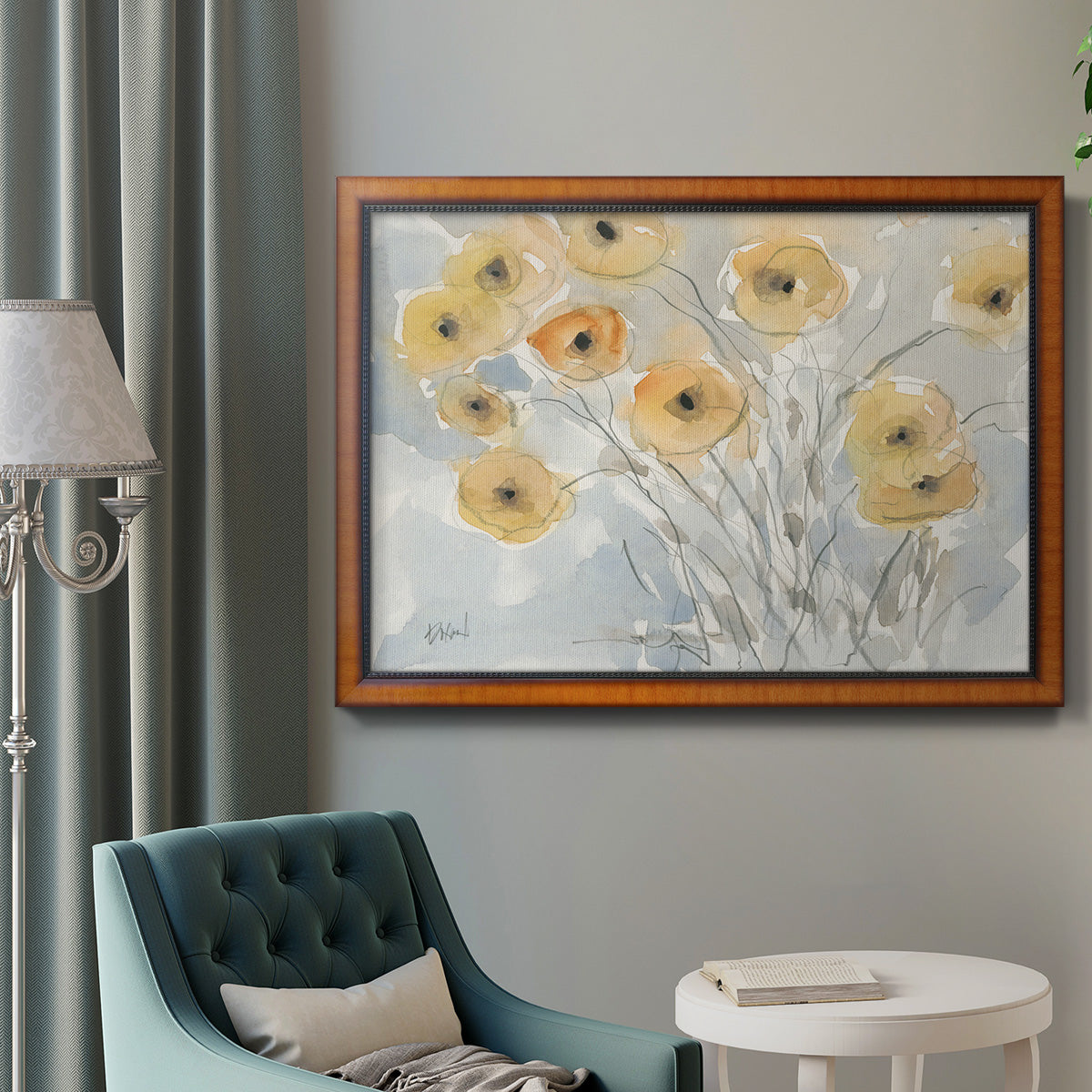 Sunset Poppies II Premium Framed Canvas- Ready to Hang