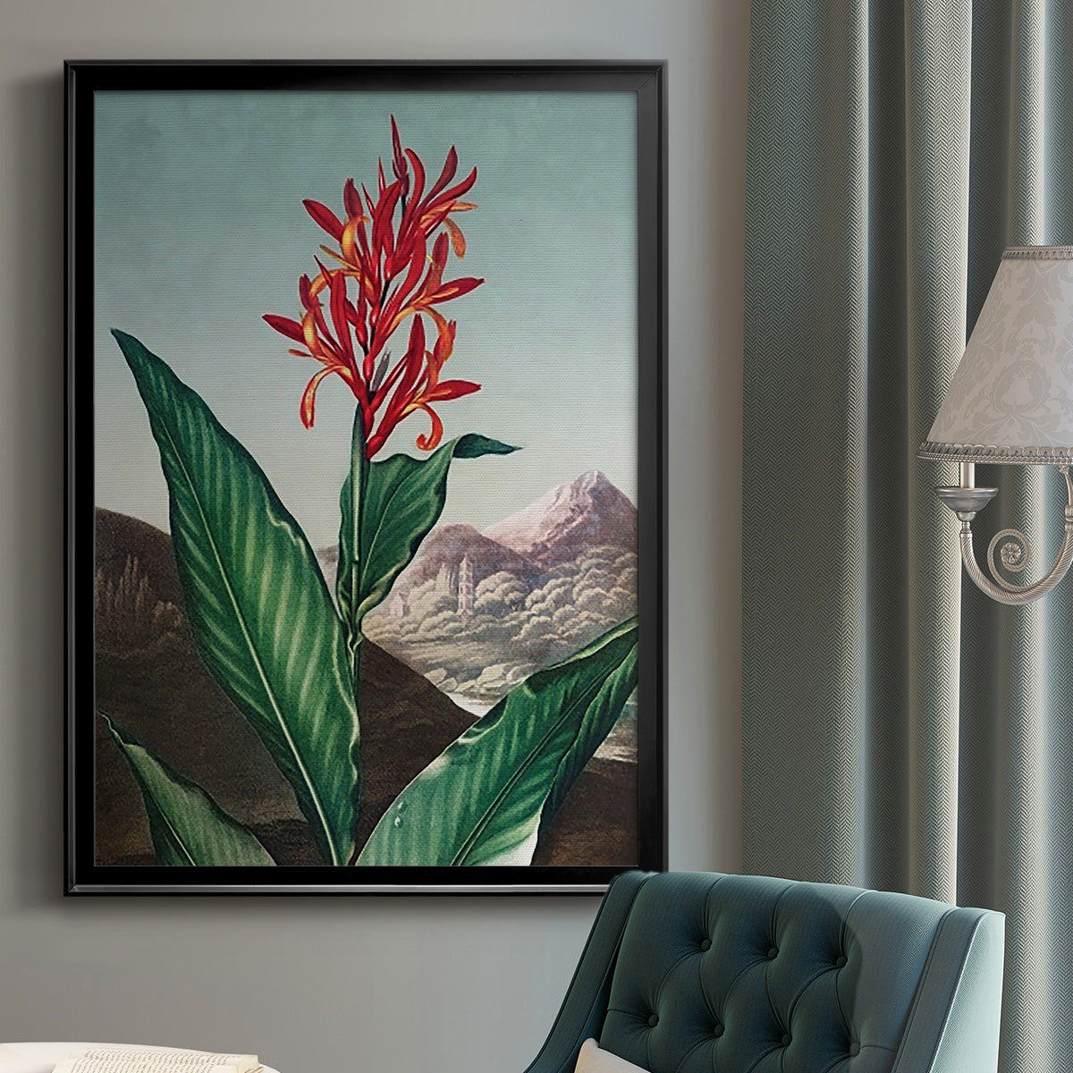 Temple of Flora I - Modern Framed Canvas Print