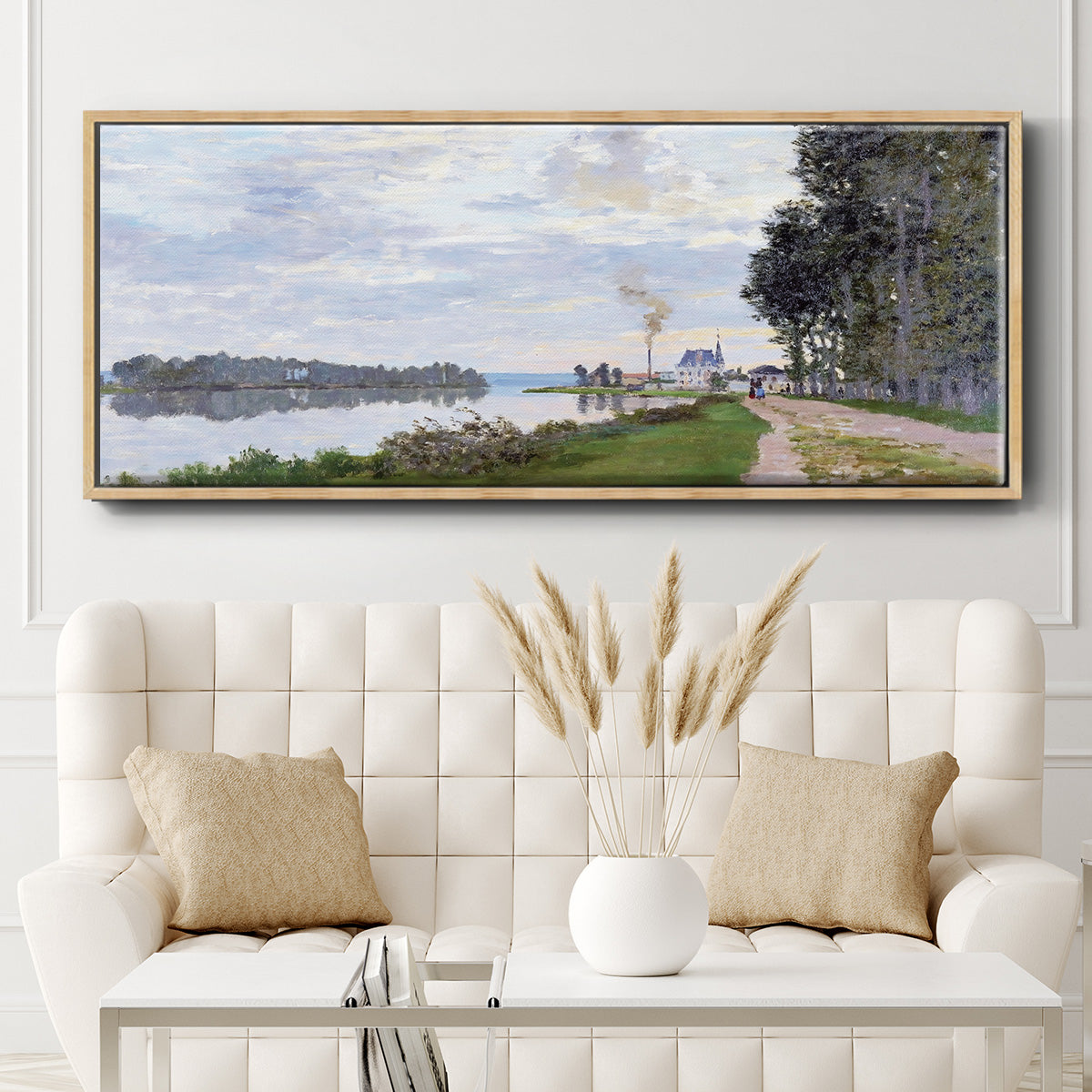 The Promenade at Argenteuil, 1872 - Floater Framed Canvas Print