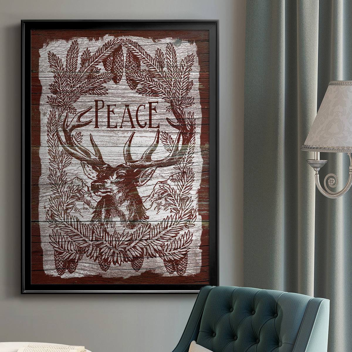 Red Wood Peace -  Framed Canvas Print