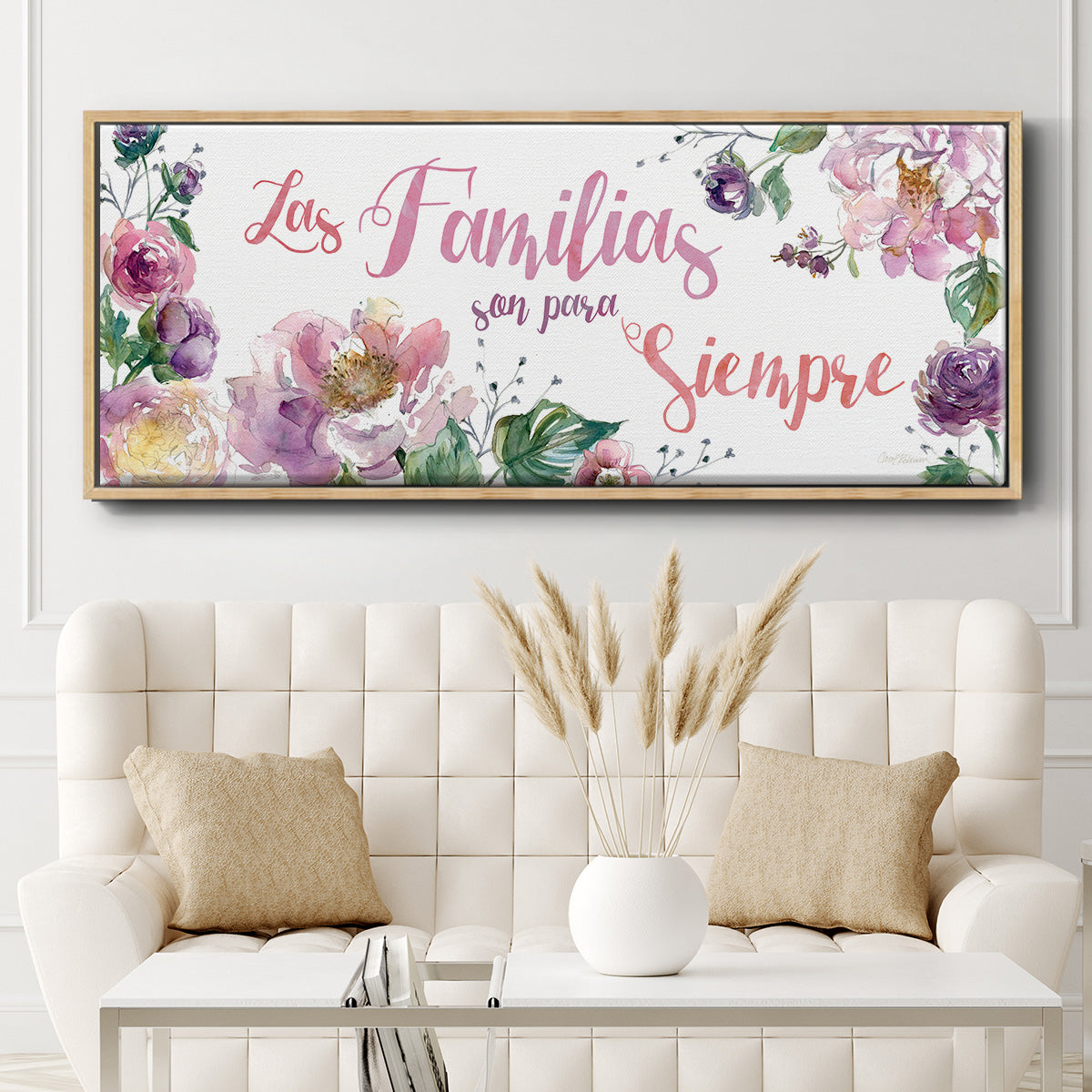 Familias Siempre - Floater Framed Canvas Print