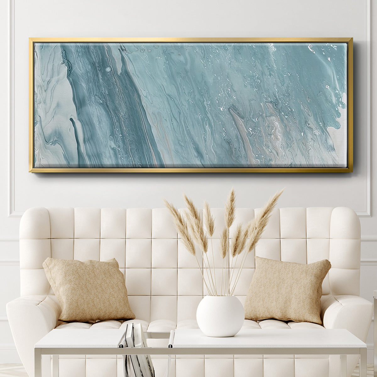 Cirrus I - Floater Framed Canvas Print
