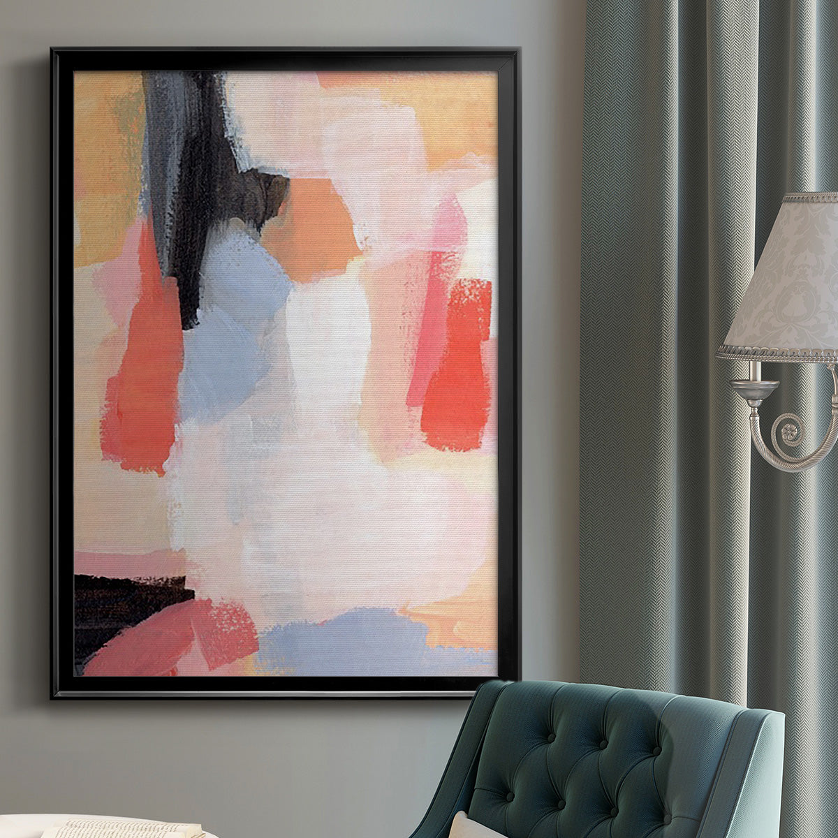 Aerial Scarlet II - Modern Framed Canvas Print