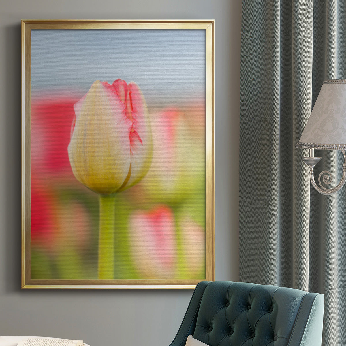 Twotone Tulip - Modern Framed Canvas Print