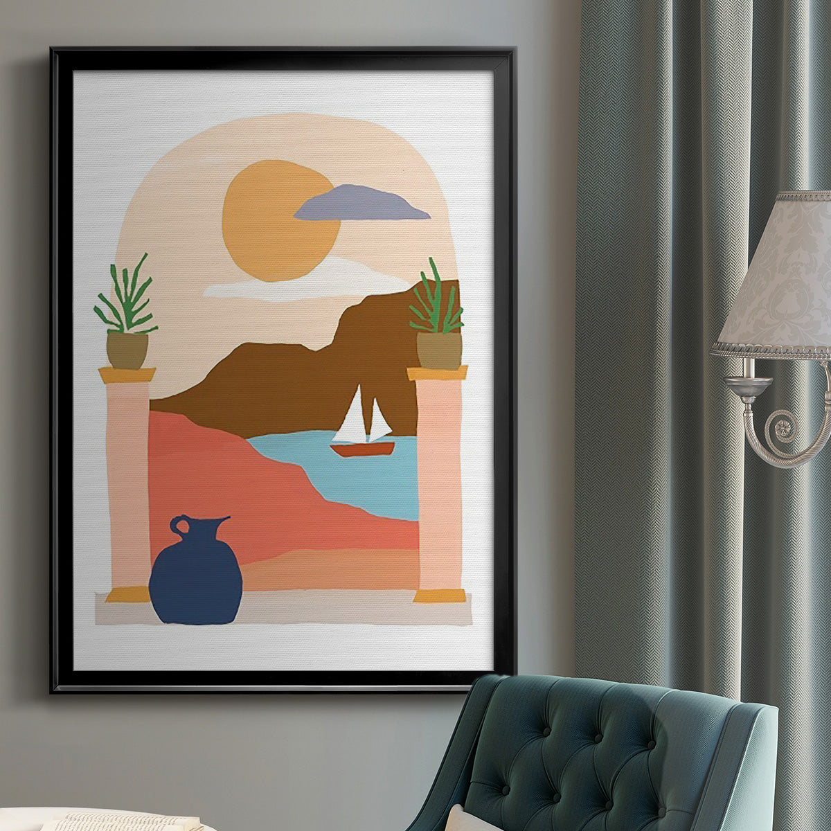 Paper Scene III - Modern Framed Canvas Print