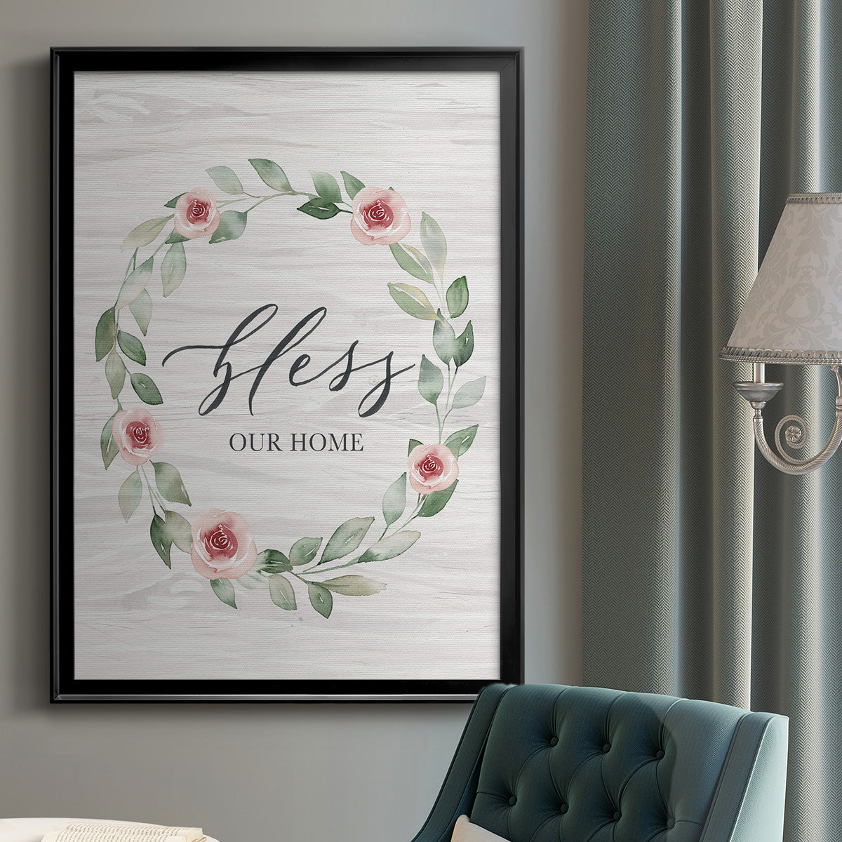 Bless Our Home - Modern Framed Canvas Print