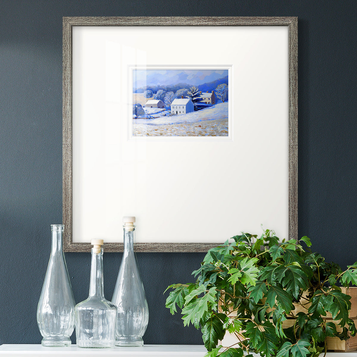 Snow Barn vI Premium Framed Print Double Matboard