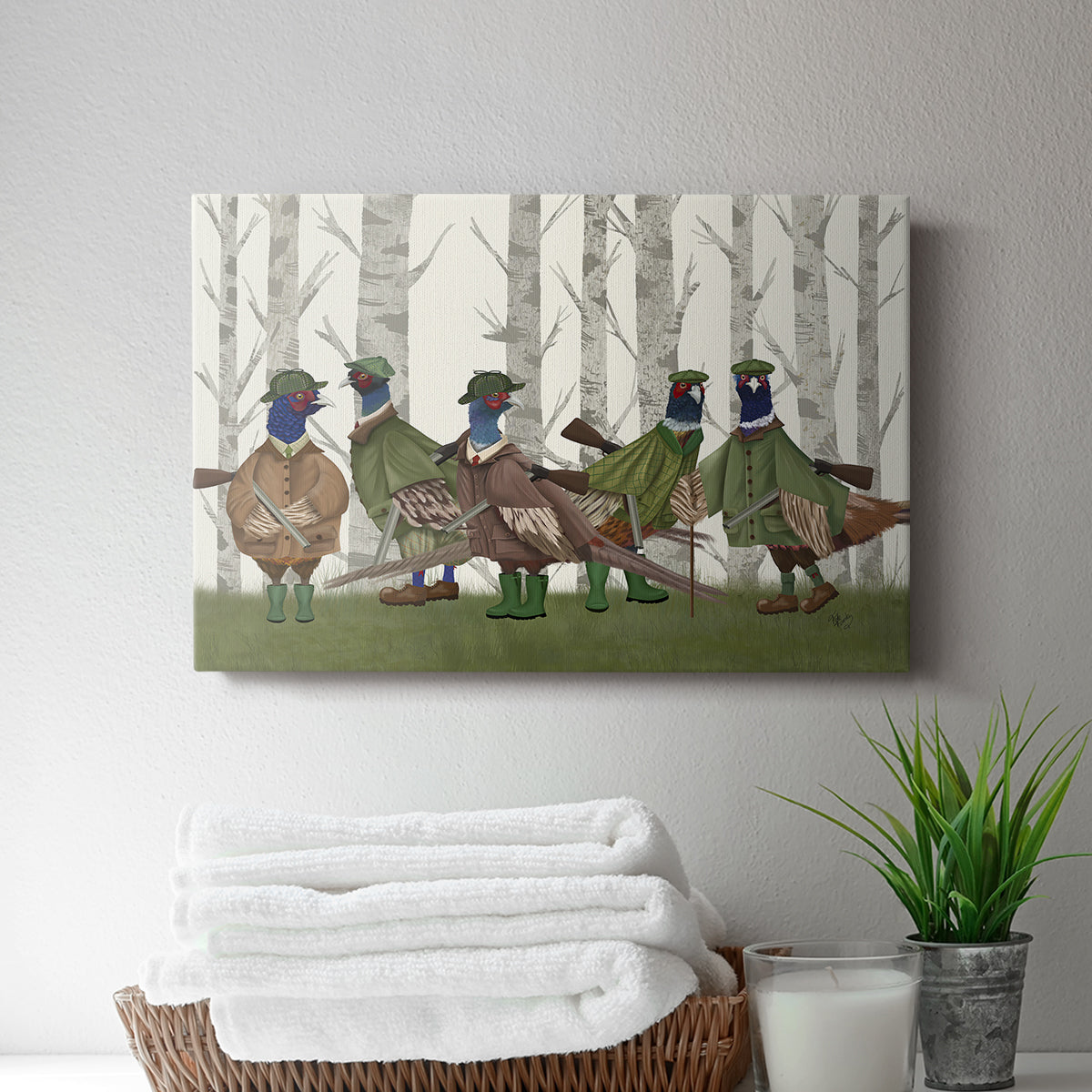 Pheasant Shooting Party Group 3 - Canvas Art Print