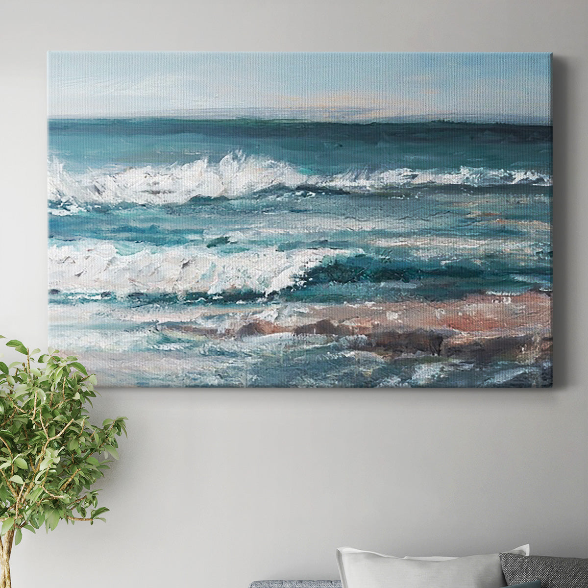 Ocean Breakers I Premium Gallery Wrapped Canvas - Ready to Hang