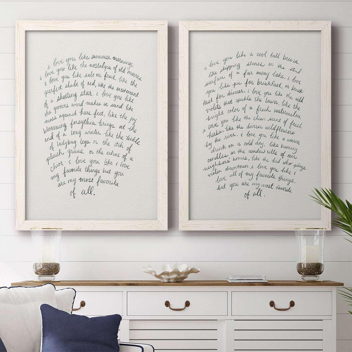 Letter to a Lover I - Premium Framed Canvas 2 Piece Set - Ready to Hang