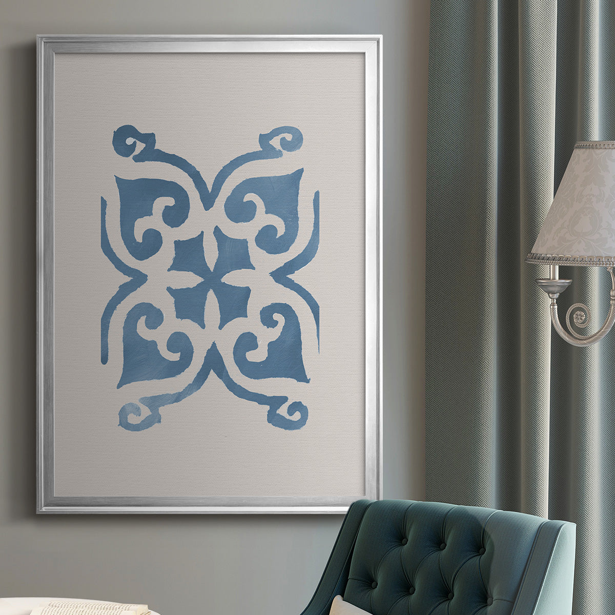 Monochrome Terra Mesa Tile II - Modern Framed Canvas Print