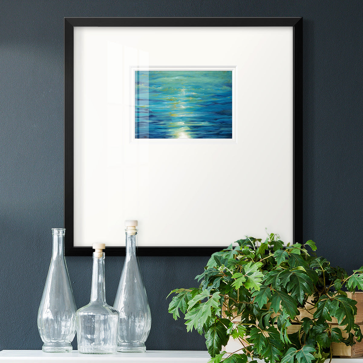 Deep Blue Premium Framed Print Double Matboard