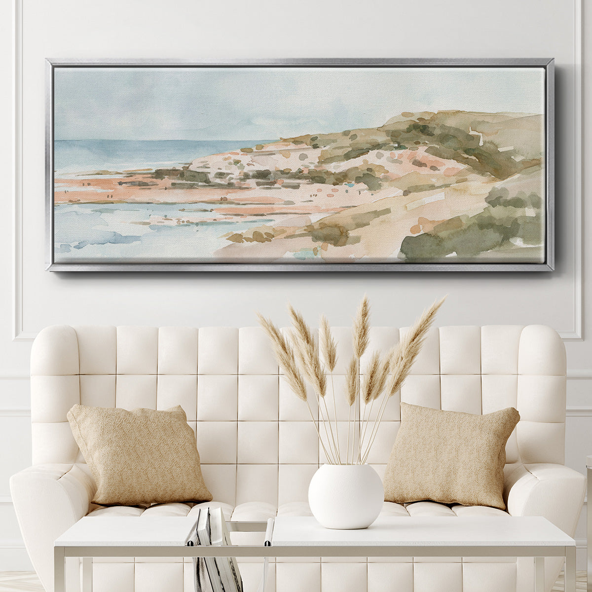 Neutral Seaside II - Floater Framed Canvas Print