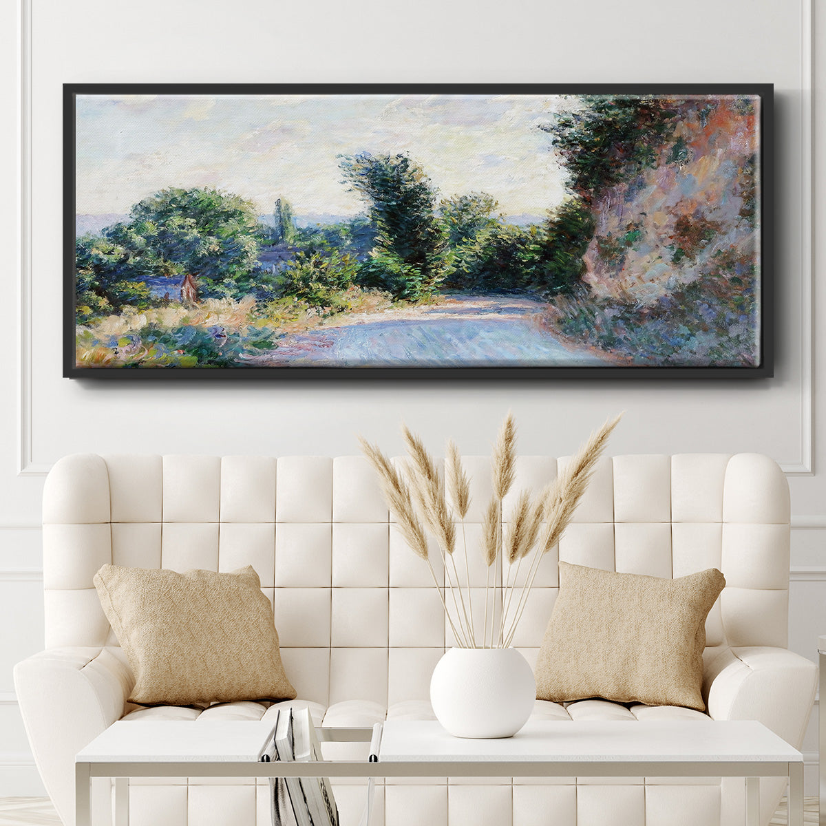 Road Near Giverny, 1885 - Floater Framed Canvas Print