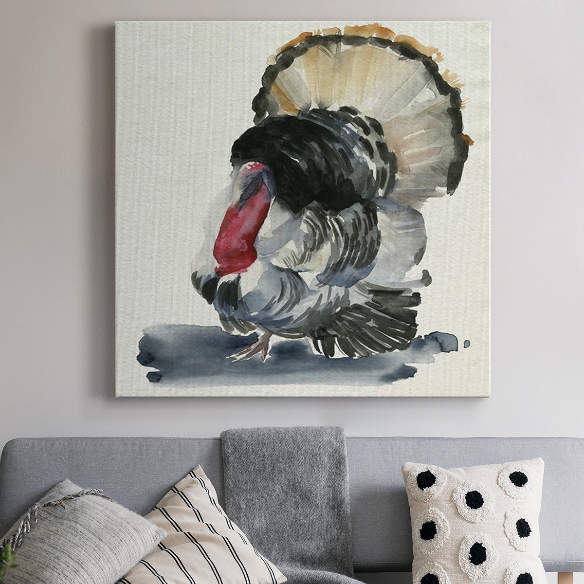 Watercolor Turkey II-Premium Gallery Wrapped Canvas - Ready to Hang