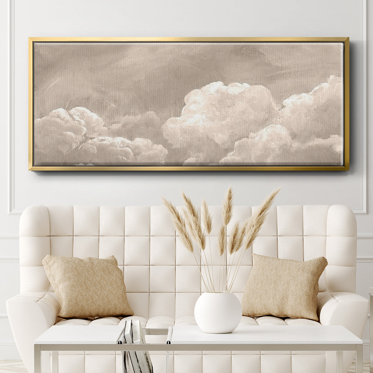 Painted Clouds I - Floater Framed Canvas Print