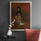 Realist autumn portrait scene by Winslow Homer in an ornate champagne frame displayed in a dark-toned interior setting.