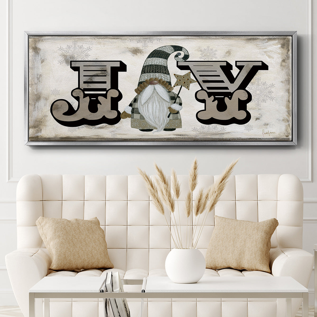Winter Wonderland Friend Joy - Floater Framed Canvas Print